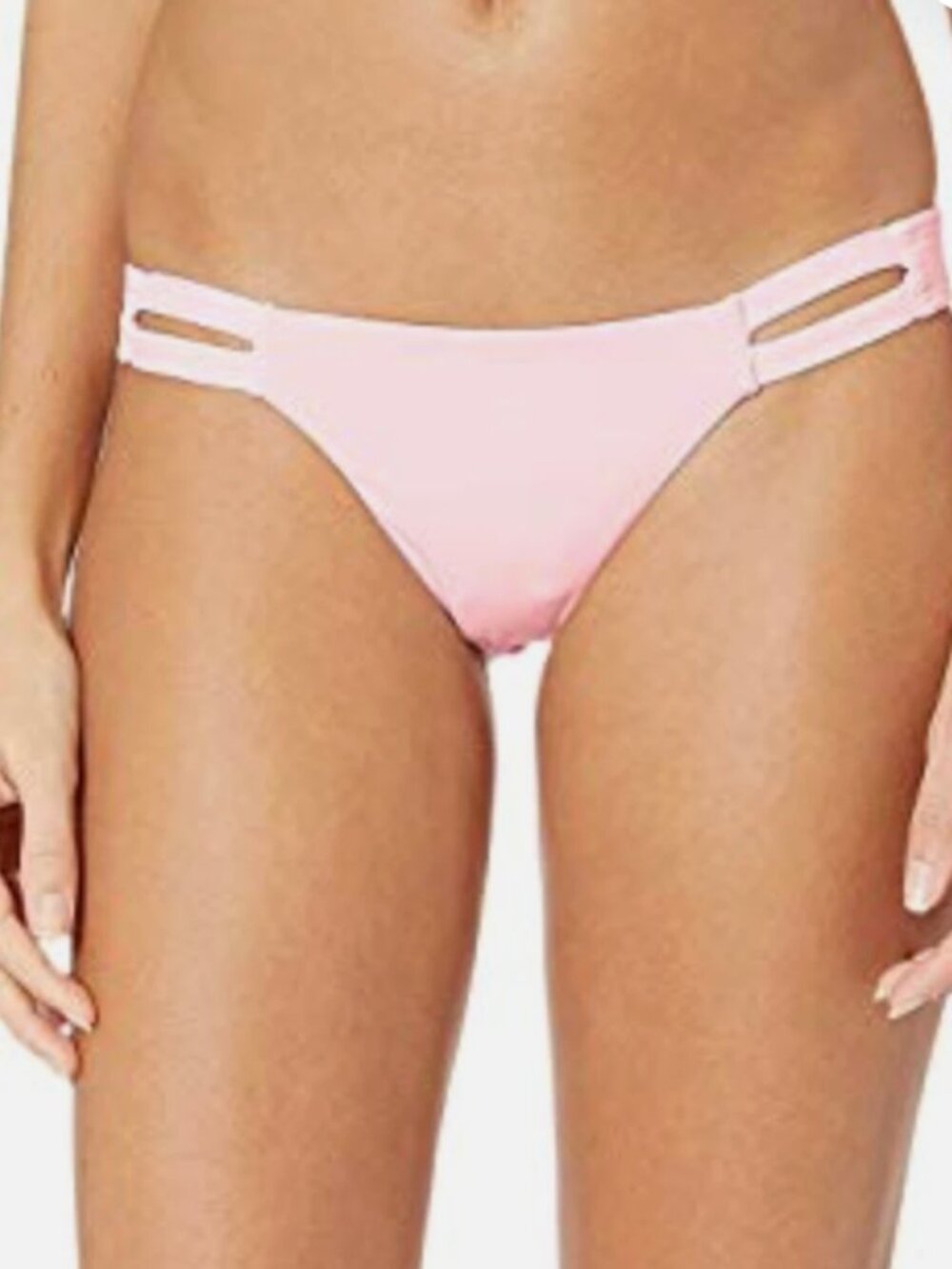 NWT Vitamin A Neutra Hipster Cheecky Pink Low rise Cut Out Bikini Blush Pink L